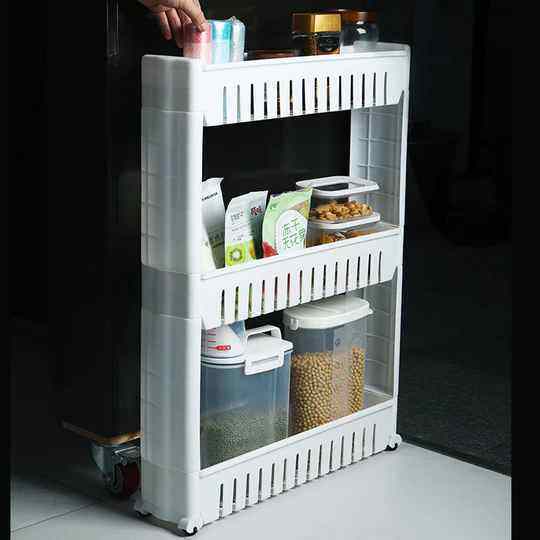 3Tier 4Tier Slim Kitchen Rack Slim Kitchen Storage Rack With Wheel