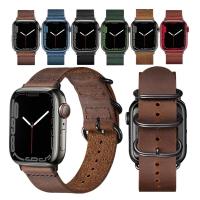 สร้อยข้อมือสามวงสำหรับ IWatch SE Ultra 2สาย2023 49มม. ซีรีส์9/8/7/6/5/4/3 45มม./44มม./41มม. สายหนังวินเทจ