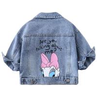 Spring Autumn Baby Girls Cartoon Daisy Denim Jacket Coats Clothes Toddler Child Long Sleeve Cotton Coats Pocket Outerwear Kids