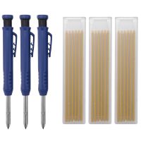 Solid Woodworking Pencil Set with Refill Deep Hole Mechanical Pencil Tool for Woodworker Carpenter Scriber