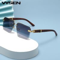 Oversized Semi Rimless Sunglasses For Men 2022 Luxury Brand Deisgner Irregular Square Sun Glasses Womens Lunettes Sans Monture