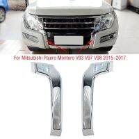 For Mitsubishi Pajero Montero V93 V97 V98 2015 2016 2017 Car Front Bumper Lower Chrome Trim Strip Molding Decorative Cover Lid