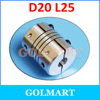 3ชิ้นตัวต่อเพลามอเตอร์ Cnc Coupler Coupling ยืดหยุ่น D20 L25 4 5 6 7 8 9 10 6.35มม. ชิ้นส่วนเครื่องพิมพ์3d T8สกรูตะกั่ว