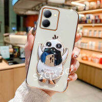 เคสโทรศัพท์แฟชั่นใหม่สำหรับ VIVO Y36 V27เคสโทรศัพท์นิ่ม2023เคลือบขอบสีการ์ตูนน่ารัก V27e RealmeC53