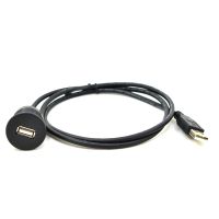 1m Waterproof USB 2.0 Male to Female Flush Mount Car Extension Cable Cord Wire Truck Boat Motorcycle Dashboard Dash Board Panel