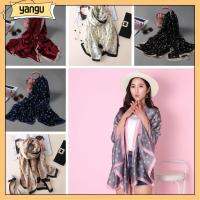 YANGU Cashmere Cape Silk Lady Shawl Knitted Wrap Flower Printed Neckerchief Women Scarves