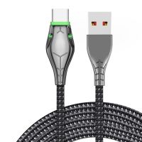 XSCLZE พร้อมไฟ LED 3A/5A สายชาร์จเร็ว สายชาร์จ USB-C สายเคเบิลข้อมูล หัวงู สายสำหรับโทรศัพท์มือถือ สายชาร์จเร็ว สาย USB Type C สายชาร์จเร็ว LED