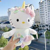 H ello K Itty Kawaii ของเล่นตุ๊กตา Sanrio อะนิเมะน่ารัก plushie ตุ๊กตายูนิคอร์นยัดตุ๊กตาตกแต่งบ้าน25.cm สำหรับสาวของเล่นของขวัญเด็ก