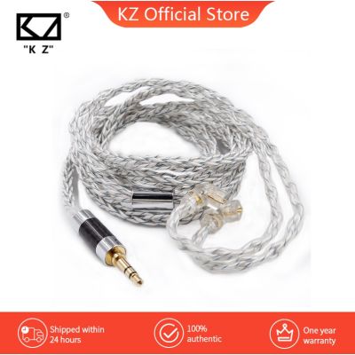 ~ Kz สายเคเบิลอัพเกรดหูฟัง (784 คอร์) ปลั๊ก 3.5 มม. 0.75 pin ZSN ZS10 PRO ZSN PRO X สีเงิน สีฟ้า