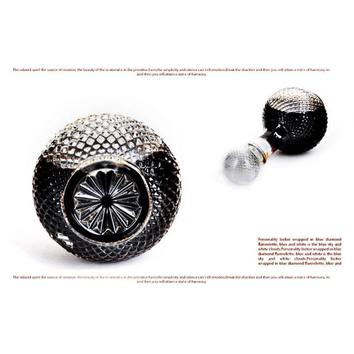 DENNY Diamond Round Ball Glass Wine Decanter Seal Transparent HighEnd