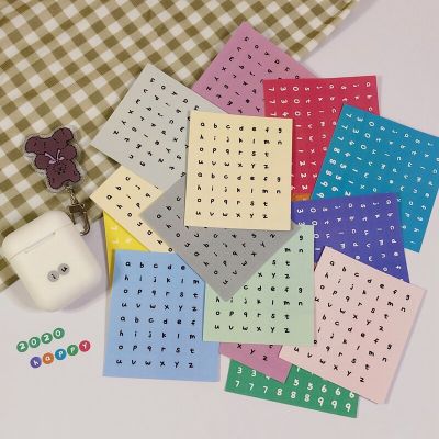 6Pcs/Set Color English Alphabet Number Sticker Combination Sticker Hand Account Decoration Material Sticker Children Stationery