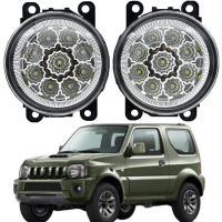 2ชิ้นประกอบไฟตัดหมอก LED ไฟทำงานกลางวัน DRL H11 12โวลต์ไฟตัดหมอกสำหรับ Suzuki Jimny FJ ปิดรถออฟโรด1998-2014