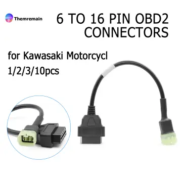 6 to 16 Pin OBD2 Connectors Diagnostic Tools OBD Extension Cables Adapters  for Kawasaki Motorcycle Z Serie