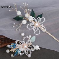 【CW】 Super Fairy Flower Hairpins Clips Chinese Retro Metal Hait Sticks Forks Women Girls Pearls Headpieces Hanfu Dress Hair Jewelry