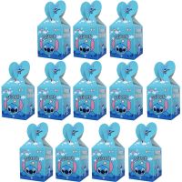 Disney Pink Stitch Theme Party Supplies Gift Candy Box Favor Baby Shower Accessory Kids Girls Birthday Stitch Party Decoration Gift Wrapping  Bags