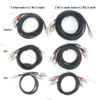 1/3/2m RCA Audio 3.5mm Jack male Jack 2RCA to 2RCA Male Cable Double AUX RCA Y Splitter connector For Amplifier Audio Wire WDAGTH