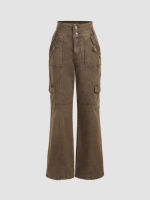 Cider Studded Decor High Waist Pants