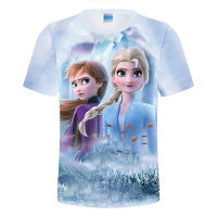 Frozens Annas Elsas เสื้อยืด3D เด็กเด็กผู้ชายเด็กผู้หญิง,เสื้อยืดคอกลมฮูดดี้แขนสั้นสวมใส่สบายเหมาะกับทุกชุดระบายอากาศได้ดีเข้าได้กับ8106 0000