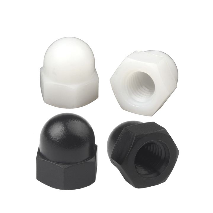 nylon-acorn-cap-dome-nuts-white-black-plastic-hexagon-hex-nut-m3-m4-m5-m6-m8-m10-m12-m14-m16-m18-m20-for-insulation-use