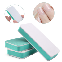 ELECOOL Nail File 1 ชิ้นสีขาวสีเขียวเล็บบัฟเฟอร์บล็อกสองด้านขัดขัดเล็บฟองน้ำบัฟเฟอร์ไฟล์เล็บเครื่องมือ ครื่องมือทำเล็บ