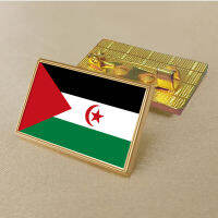 Western Sahara flag pin 2.5*1.5cm zinc die-cast PVC colour coated gold rectangular rectangular medallion badge without added resin