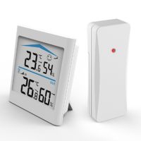 1 PCS Digital LCD Weather Station Indoor Outdoor Trend Hygrometer Wireless Remote Sensor Motion (White)