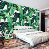 [hot]European Style Retro Tropical Rain Forest Plant Banana Leaf Photo Wallpaper Pastoral Mural Background Wall Mural Bedroom Fresco