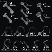 Leosoxs 10ชิ้นก้านตุ้มหูพลาสติกอะคริลิคใสมองไม่เห็น Giwang Hidung เล็บคิ้วมนุษย์เครื่องประดับแบบเจาะร่างกายมนุษย์