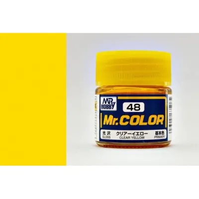 สีสูตรทินเนอร์ Mr.Hobby สีกันเซ่ C48 Clear Yellow Gloss 10ml