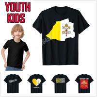 2023 new100 Cotton Youth Kids Vatican City Flag Citizen of the Holy See T-Shirt For Children T Shirt Tops Boy Girl Tee