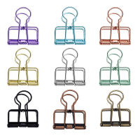 MIUSIE 10pcs Colorful Metal Binder Clips Paper Clip 4*3.5cm Book Stationery School Office Learning Supplies High Quality