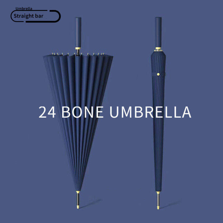 24 Bone Umbrella Golf Straight Long Handle Umbrella Large Oversized