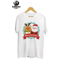 เสื้อยืดลายวันคริสต์มาส Christmas SINGHA T-Shirt Christmas Collection เสื้อยืดสกรีนลาย ซานต้าเรนเดียร์