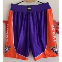 xจุดx กางเกงบาสเก็ตบอลขาสั้นพิมพ์ลาย Phoenix NBA Purple Orange 2022 Suns shortshot kHCJ