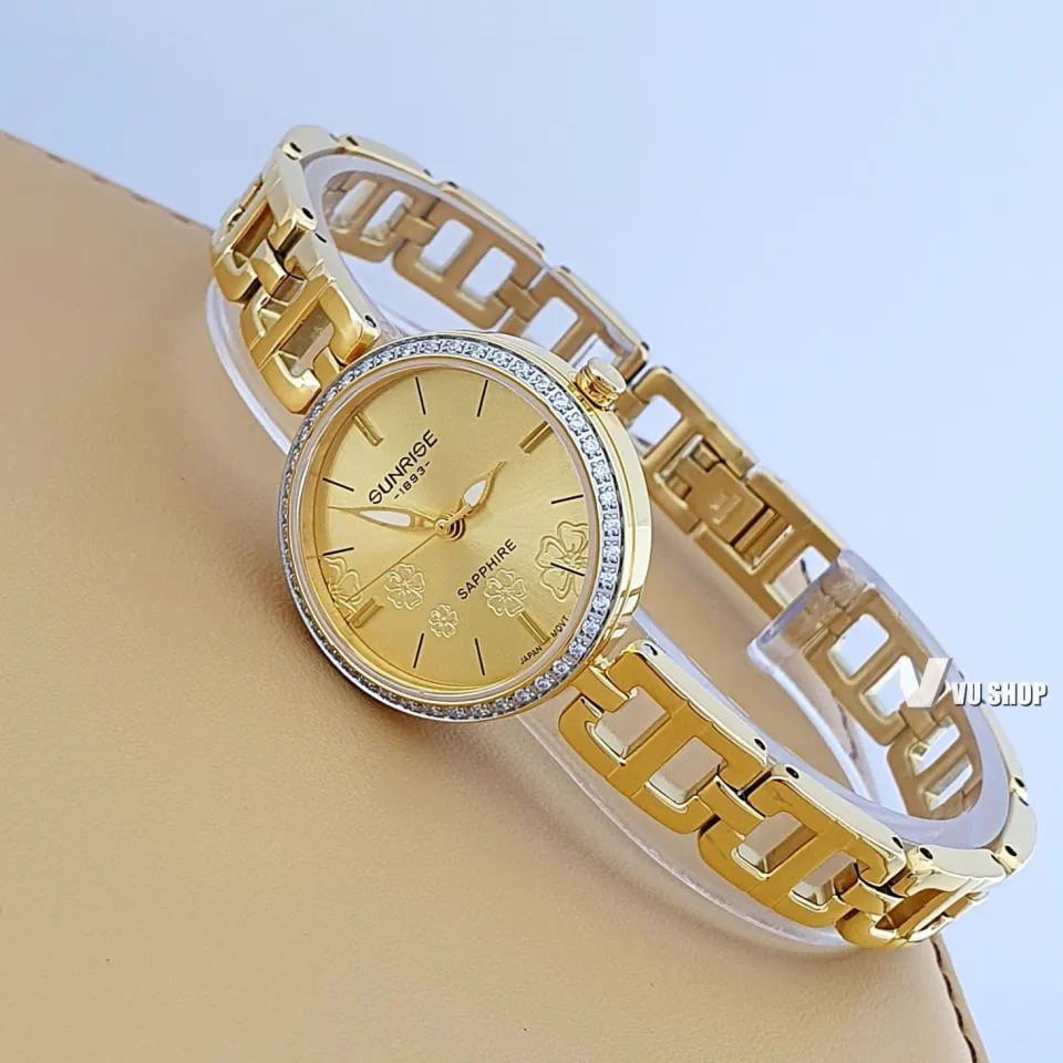 Đồng hồ nữ lắc tay Sunrise 9939SA siêu mỏng kính Sapphire chống xước chống  nước tốt -