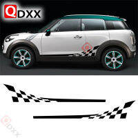 2ชิ้น Checkerboard Checkered ธงประตูด้านข้าง Stripes Decal สติกเกอร์สำหรับ Mini Cooper R56 R50 R52 R53 F56 Countryman Accessor