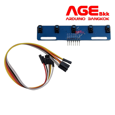 เซนเซอร์ตรวจจับเส้นขาวดำ 5 Sensor Infrared Line Tracking for Smart car TCRT5000L