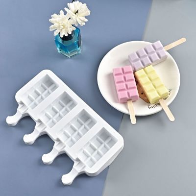 3/4 Hole Love Stripes Silicone Ice Cream Mold Ice Cube Tray Chocolate Popsicle Molds DIY Dessert Homemade Tools Reusable Molds Ice Maker Ice Cream Mou