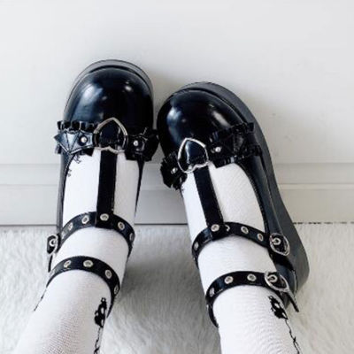 Japanese Female Goth Lolita Cute Mary Janes Pumps Platform Wedges High Heels Womens Pumps Sweet Gothic Punk Shoes