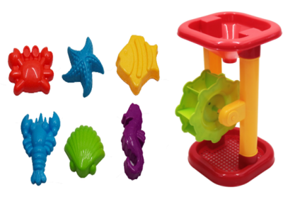 คิดอาร์ท ชุดของเล่นกังหันน้ำ  และแม่พิมพ์สัตว์ทะเล 6ชิ้น Kidart Molds Toys Beach. (LX252074-S)