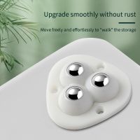 4Pcs/Set Self Adhesive Mute Ball Universal Wheel Stainless Steel Beads Pulley Storage Box Bedside Cupboard Mobile Base Accessory