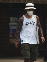 Original 22SS WTAPS Summer Loose Printed Bottom Vest Fitness Sports Undershirt