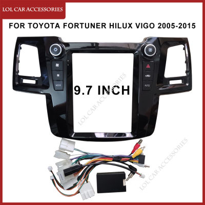 9.7นิ้ว Fascia สำหรับ Toyota Fortuner Hilux Vigo 2005-2015รถวิทยุสเตอริโอ Android MP5ผู้เล่นปลอกกรอบ2 Din หัวฝาครอบ