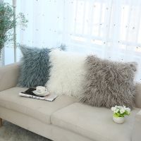 [FAZOZO Home Textile Store] ปลอกหมอนอิงผ้ากำมะหยี่สีทึบ Serging Square 45X45 Faux Fur โยนปลอกหมอนโซฟาตกแต่งบ้าน