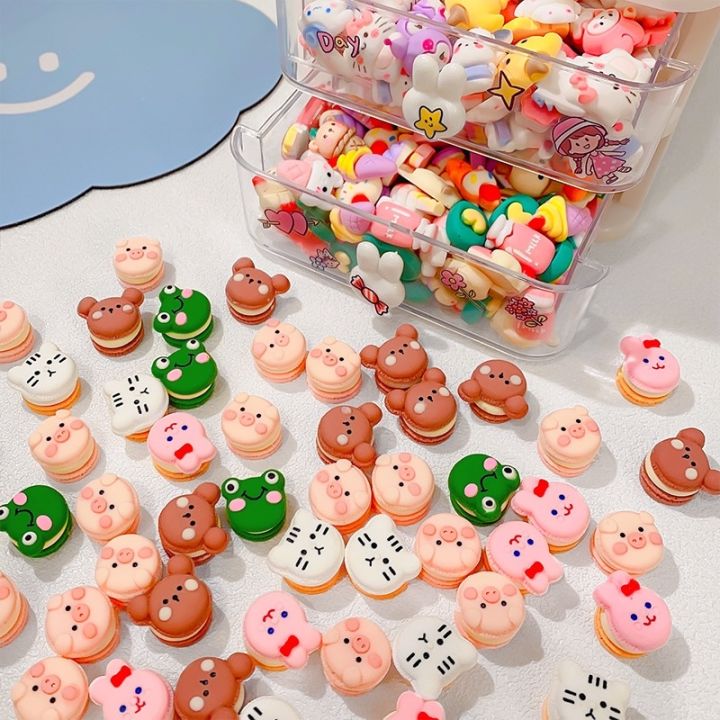 10-pieces-set-random-mixed-cartoon-animal-candy-food-series-mobile-phone-resin-flatbacks-cream-gel-diy-material-accessories