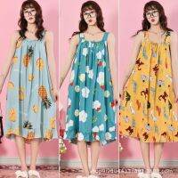 Hot style pajamas sleeveless lovely viscose silk can a big yards outside thin condole nightgown female summer wholesale