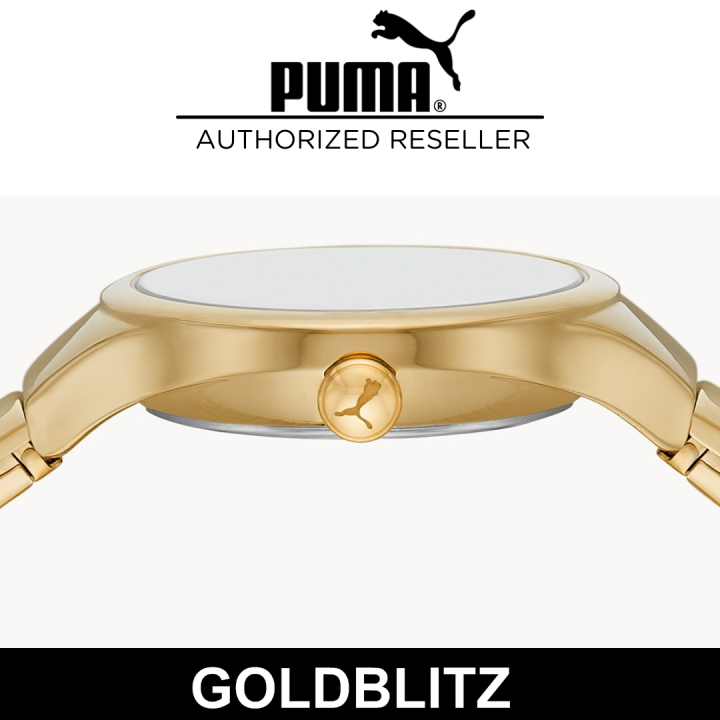 Puma P1079 Women's Mini Contour Three-Hand Gold-Tone Stainless