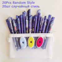 20pcslot Erasable Gel Pen Set Cartoon Cat Girls Pen Washable Handle Magic Erasable Pen Blue Refills Office School Writing Tools