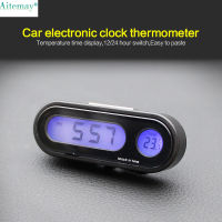 Aitemay Car Watch ยานยนต์ Therm Ometer Display พร้อม Backlit Car Clock Decoration Ornament Watch