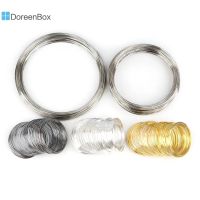 100 Loops Doreen Box Memory Beading Steel Wire Gold Color For DIY Necklace Bracelet Jewelry Making 140mm - 50mm Dia.